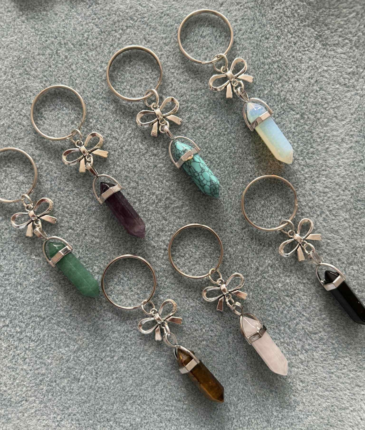 Bow Crystal Pillar Keyrings