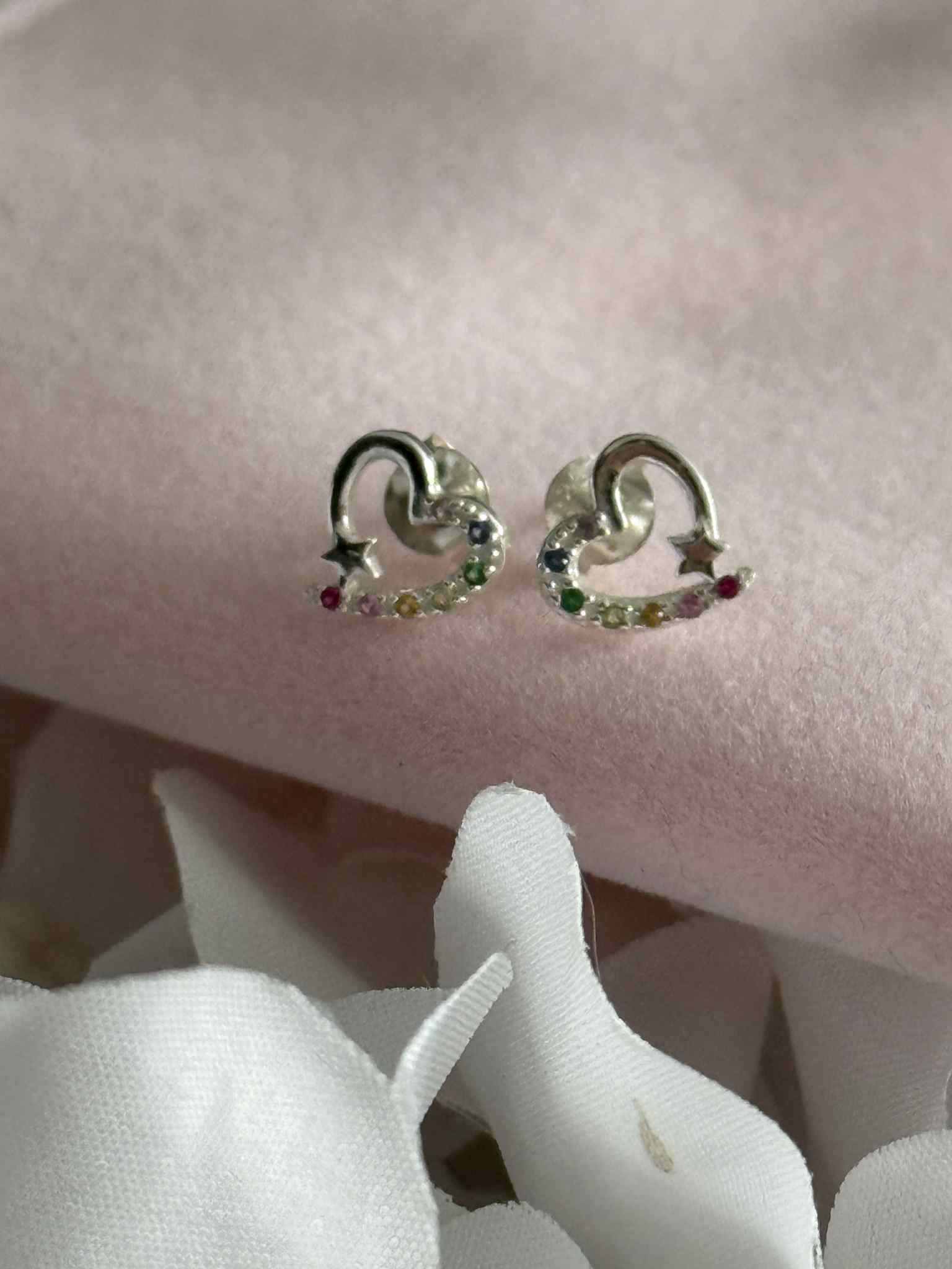 Rainbow Heart Stud Earrings