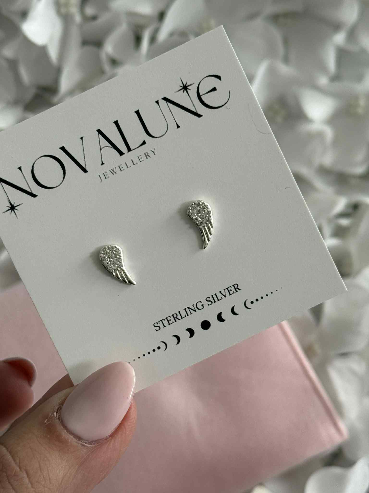 Cubic Zirconia Angel Wing Earrings