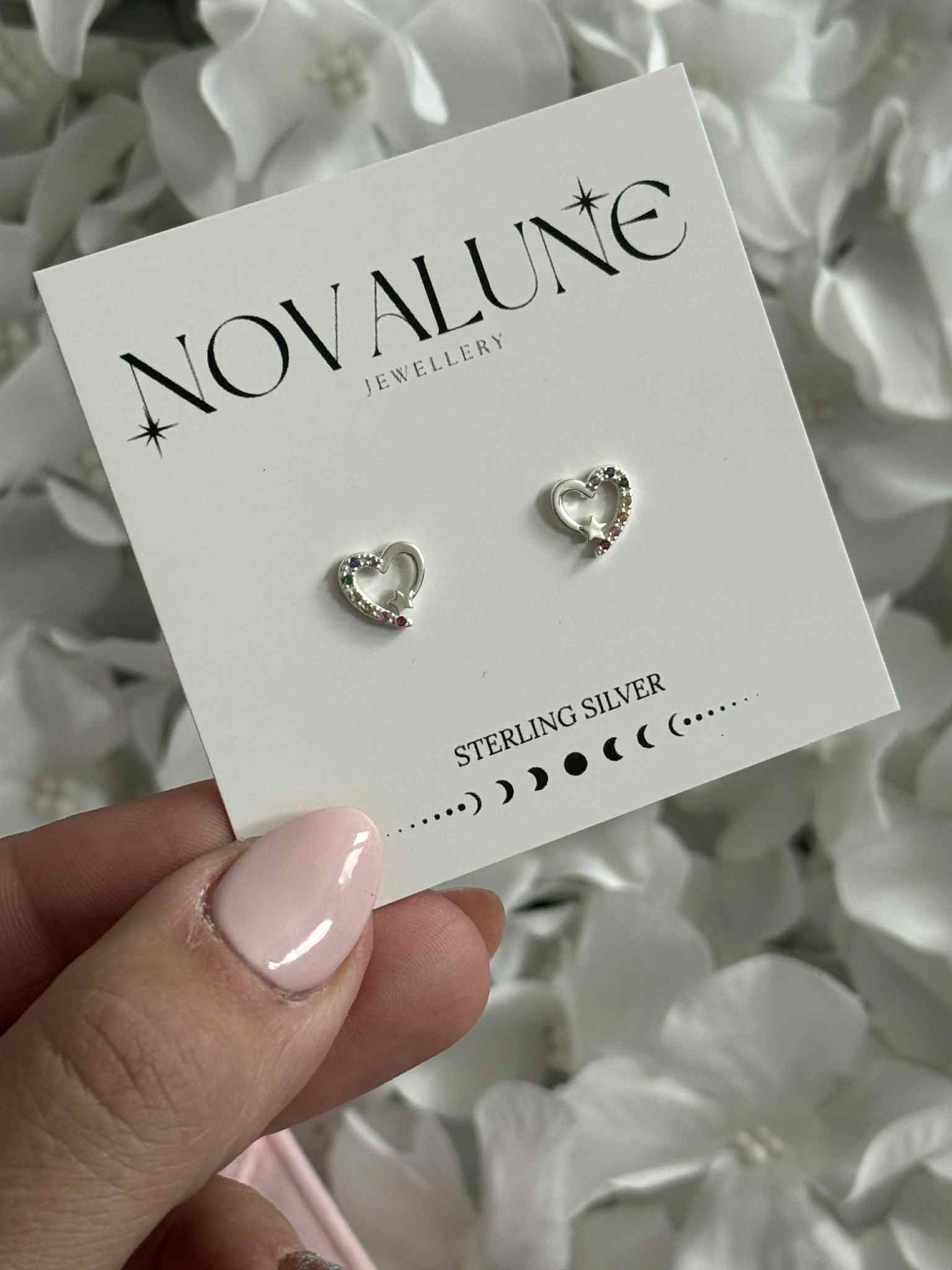 Rainbow Heart Stud Earrings