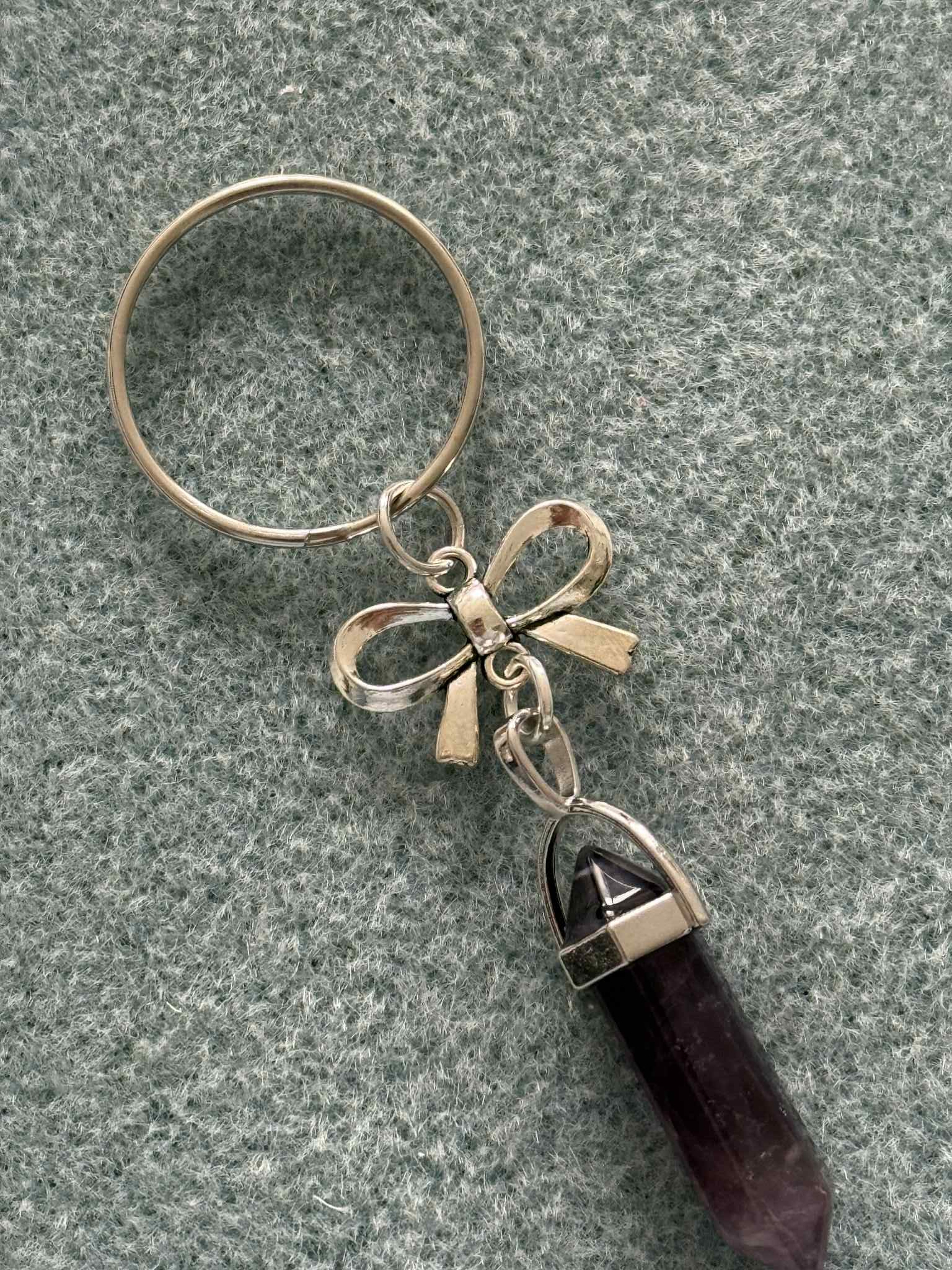 Bow Crystal Pillar Keyrings