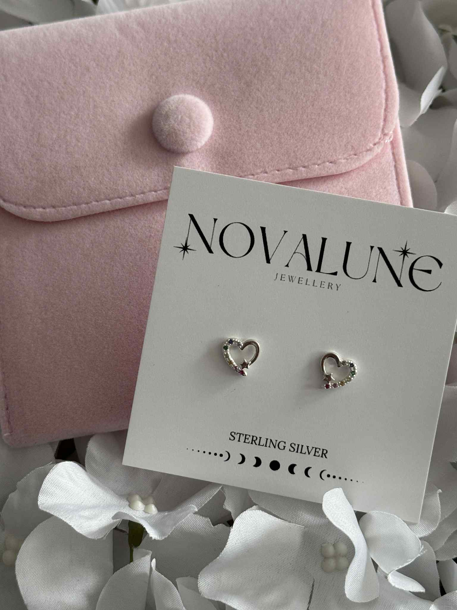 Rainbow Heart Stud Earrings