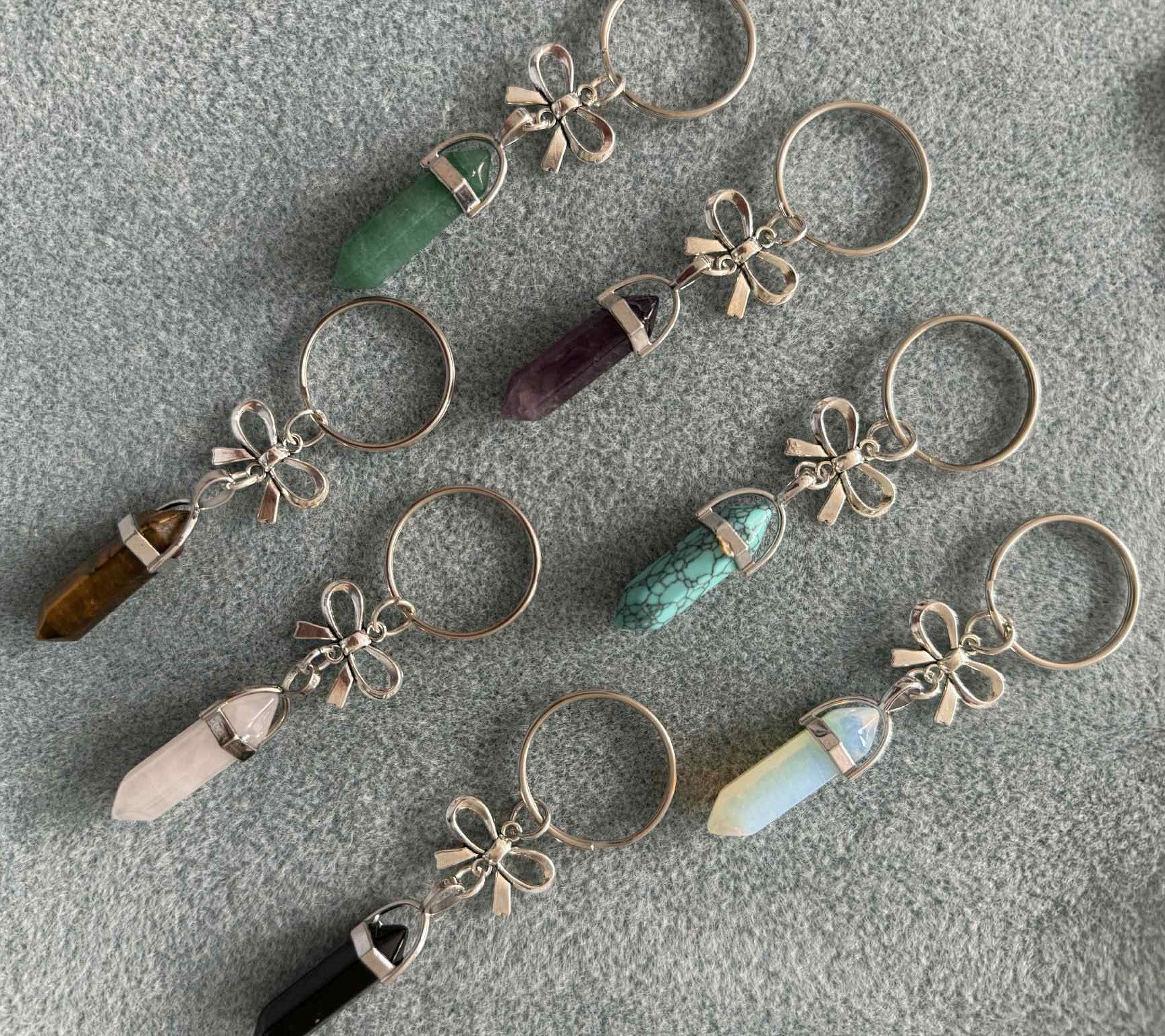 Bow Crystal Pillar Keyrings