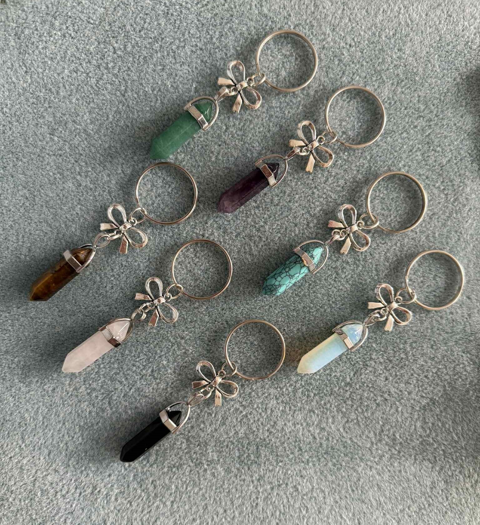 Bow Crystal Pillar Keyrings